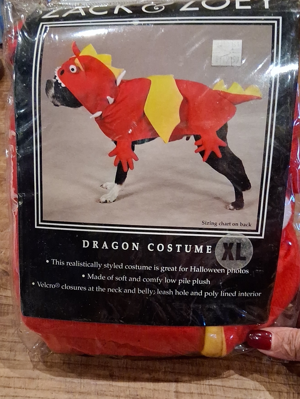 Zack & Zoey Red and Yellow Dragon Pet Costume Size XL